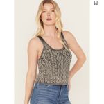 Free People  High Tide Cable Knit Sweater Vest Tank Top Scoop Neck Top Gray SMALL Photo 1