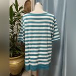 Pendleton  Teal and White Striped Short Sleeve Top Photo 2