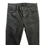 J Brand ‎ Coated Black Out Selena Cropped Lace Hem Mid-Rise Bootcut Jeans Size 29 Photo 10
