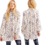 Free People NWT Flower in Her Hair Smock Tunic Top Mini Dress White Size S Photo 13