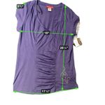 Baby Phat Women 1X Blue Sky V Neck Ruched Short Sleeve T Shirt Cat Graphic NWT Photo 1