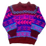 Vintage Handmade in Bolivia Wool Sweater One of a Kind Size Large Photo 0