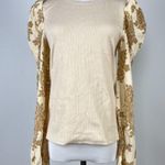 Anthropologie NWOT  DOLAN Lace Puff-Sleeve Top Cream Size M Long sleeve Photo 2