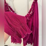 She & Sky She Sky Pink Off The Shoulder Elastic Cropped Ruffle Long Sleeve Top Size L Photo 3