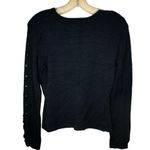 Willi Smith  Black Sweater‎ with Buttons Down Sleeves Photo 2