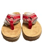 Easy Street  Women's Starling Flat woven Sandal flip flop red white Size 6.5 NIB Photo 1