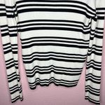 Velvet Heart  Black & White Striped Ribbed Cowl Neck Sweater. Size M Photo 2