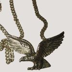 Eagle Flying Pendant 18 Inch Necklace Avon Gold Tone Cuban Style Chain Vintage Photo 10