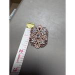 Source Unknown Rose Gold Tone Rhinestone Brooch Lot Of 2 Sparkly Floral Filigree Pins Jewelry Photo 4