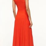 STAUD NEW NWT  Elyse Midi Dress In Cayenne Orange Red Photo 1