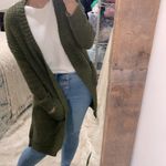 None Green knit sweater cardigan with pockets size medium/large Photo 4