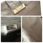 Perlina ‎ Dark Brown Soft Leather Tote Bag Laptop Business Shoulder Handbag Photo 12