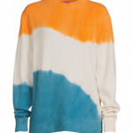 The Elder Statesman Colorblock 100% Cashmere Sweater Size Large Orange Photo 0