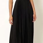 Petal and Pup  naira satin pleated maxi dress nwot size 2 black Photo 0