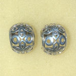 Sterling Silver Thailand SU 925 Vintage Cutout Classic Boho Hoop Earrings Photo 8