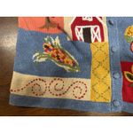 Willow Ridge Embroidered Fall Sweater Leaves Pumpkin Patch Women XL Grandma VTG Blue Photo 9