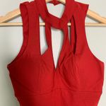 Trixxi Red Cage Neck Bodycon Dress Size 7 — Y2K Club / Night Out Midi Sexy Photo 3