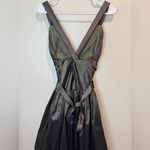 Y2K i ssue Vintage Bubble Skirt Metallic Dark Gray Cocktail Dress Size 2 Black Photo 8