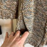 Anthropologie Sparrow Linen Wool Blend Fringe Boho Cardigan Size‎ XS Brown Photo 5