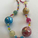 Handmade Confetti Necklace Earrings Set Vintage Photo 3