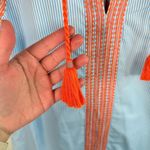 Gretchen Scott Designs Blue Striped Odessa Embroidered Tunic Dress With … Size L Photo 6