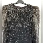 Travilla Vintage 80’s Black Tulle and Gold sparkle dress,‎ Long Sleeve, Size 10 Photo 1