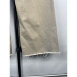 ZARA The Marine Jeans Size 4 Khaki High Rise Wide Leg Cropped Raw Hem Cotton Photo 7