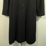 Vtg Albert Nipon Women Black Wool Button Up Maxi Velvet Lined Hood Pea Coat Sz 6 Photo 6