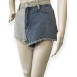 SheIn Two Tone Denim Jean Hem Shorts  Photo 0