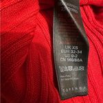 Topshop Red Ribbed Long Sleeve Knit Top Slim Fit V-Neck Shirt Womens Size 0-2 Photo 8
