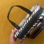 Zebra print make up bag, shades of brown bronze, and black Photo 2
