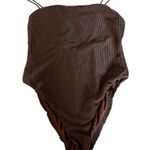 Good American NWT Chocolate Brown 90s Rib One-Piece Swimsuit - Size 4 Photo 1