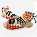 Schutz  “Agathe” Snake Embossed Leather Gladiator Sandal size 9.5 Photo 5