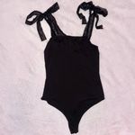 Vestique NWOT Womens Tie Shoulder Black Bodysuit size Medium! Photo 6