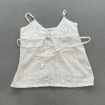 John Galt NWT Tank Top One Size Womens White Eyelet with Tie Waist Pacsun Stappy Photo 0