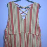 Torrid Tank Top Orange Stripe Longline Handkerchief Babydoll Lace Up Rayon 4x Photo 8