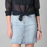 AG Adriano Goldschmied Adriano Goldschmied Button Front Denim‎ Skirt Photo 0