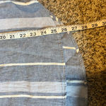 Ellen Tracy Striped Linen Blend Tunic Shirt Dress Womens Small Roll Tab Sleeves Photo 6