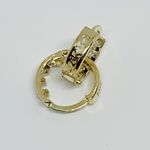 10k Solid Gold Earrings Huggies White Cubic Zirconia and Stars Small Hoop Earrings Photo 2