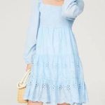 Area Stars Eyelet Trim Dress Size S Blue Photo 0