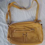 Great American Leather Works Yellow Crossbody Shoulder Bag 100% Leather 11x7x3. Photo 0