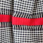 Vintage Womens Woven Gingham Skirt 2XS Black Red Check Thread Detail Handmade Size XXS Photo 10