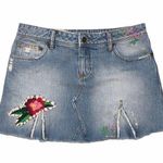 Free People  Patch Denim Skirt Size 27 Photo 0