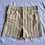 Pilcro by Anthropologie Yellow and Cream Striped High Waist Shorts 30 Photo 3