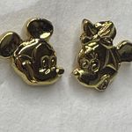 Disney Mickey Minnie Mouse Earrings Gold Plated Over Sterling Stud Earrings Photo 4