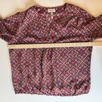 Laundry by Shelli Segal  Womens Geometric‎ Blouse Sz XL Long Sleeve V-Neck Office Photo 6