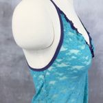 Caprice Lace Babydoll Chemise Slip Dress Size M Fairy Coquette Romantic Dainty Blue Size M Photo 3