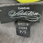 Bebe  Addiction Vintage Tiger Face Cage Back Tee Shirt Grey Small Rhinestone Photo 9