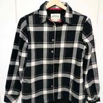 Orvis  Black and White Plaid Button Down Shirt Lined Jacket size Medium Photo 0
