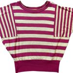 Ellen Tracy Pink Gold Striped Sweater Dolman Sleeves Size Large Photo 4